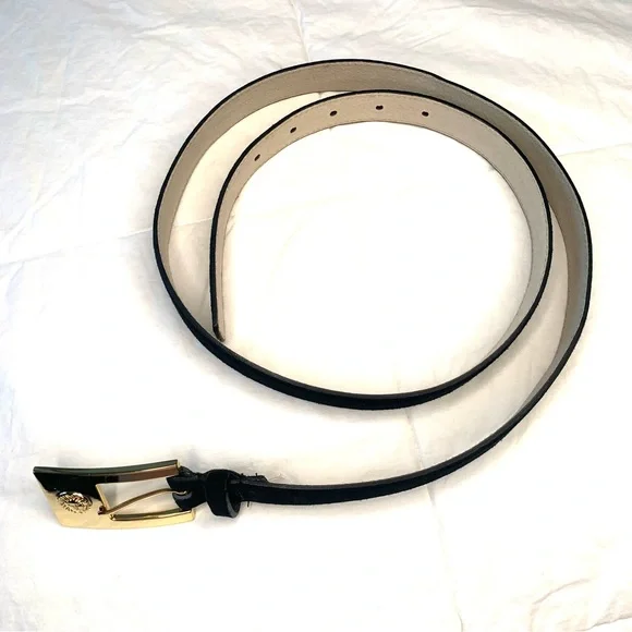 AK Anne Klein suede Leather black belt with gold colour buckle XL - Picture 5 of 9